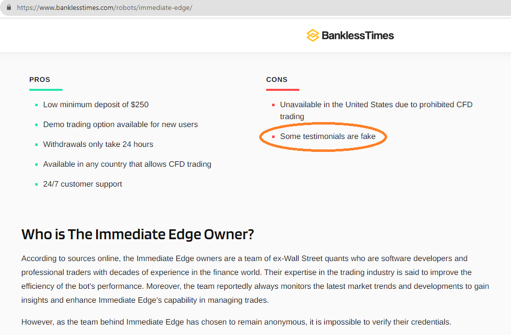 Fake Immediate ~Edge Review Bankless Times